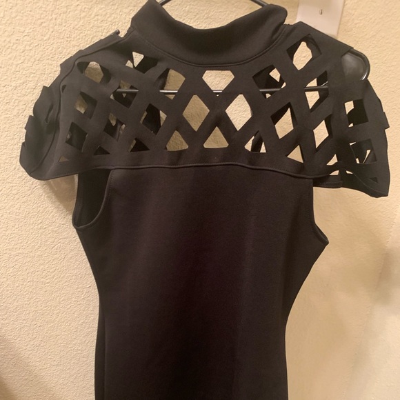 Black Dress with Net pattern - Picture 2 of 2